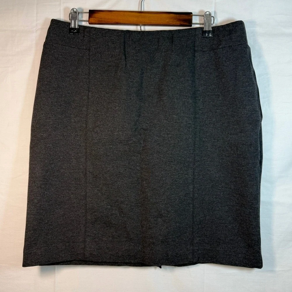 J.Jill‎ Ponte Pencil Skirt Size M Stretch Career Casual Gray